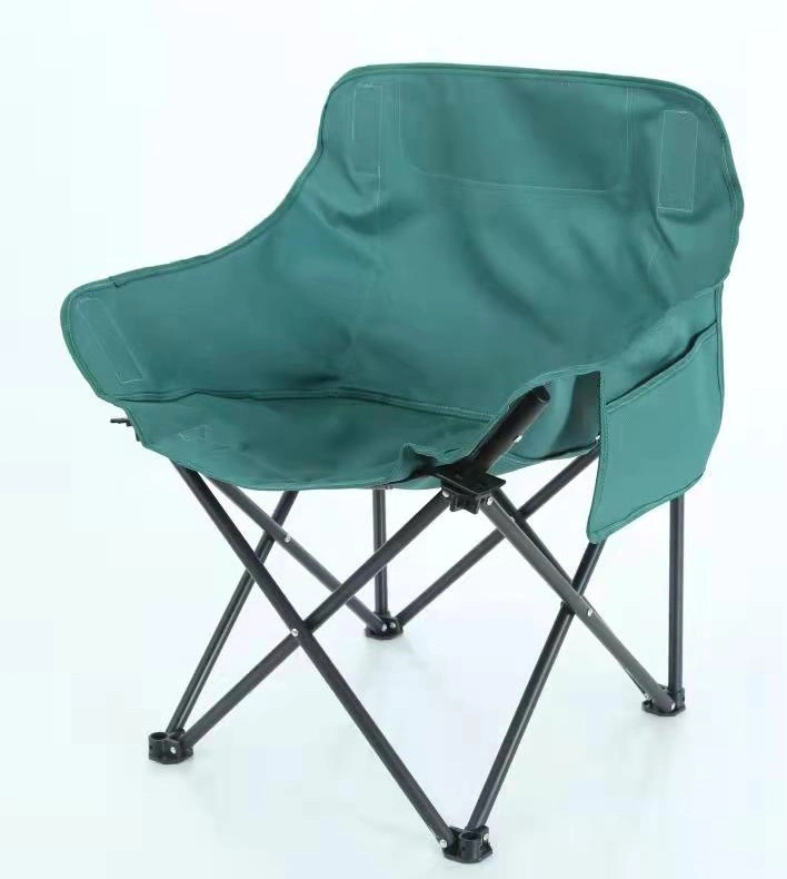Folding Chair Outdoor Portable Folding Back Camping Chair Waiting Bench Moon Chair