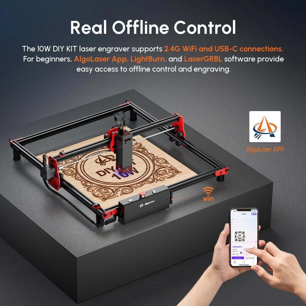 Algolaser DIY Kit 10W Hot Sale Fabric/Acrylic/Wood/Granite CO2 Laser Cutting Engraving Machine