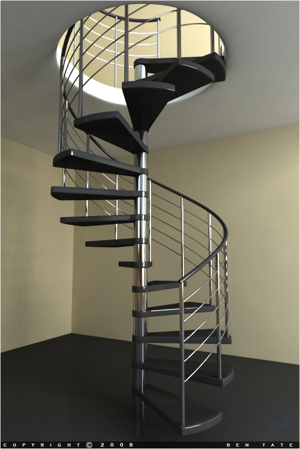 Modern Stylish Stainless Steel Frame Spiral Stairs Curved Staircase for Villa