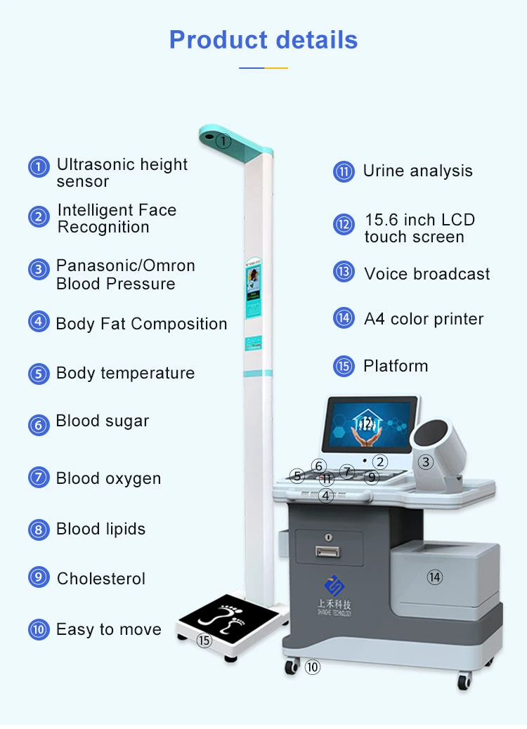 Hospital Health Checkup Kiosk Medical Equipment Body Analysis