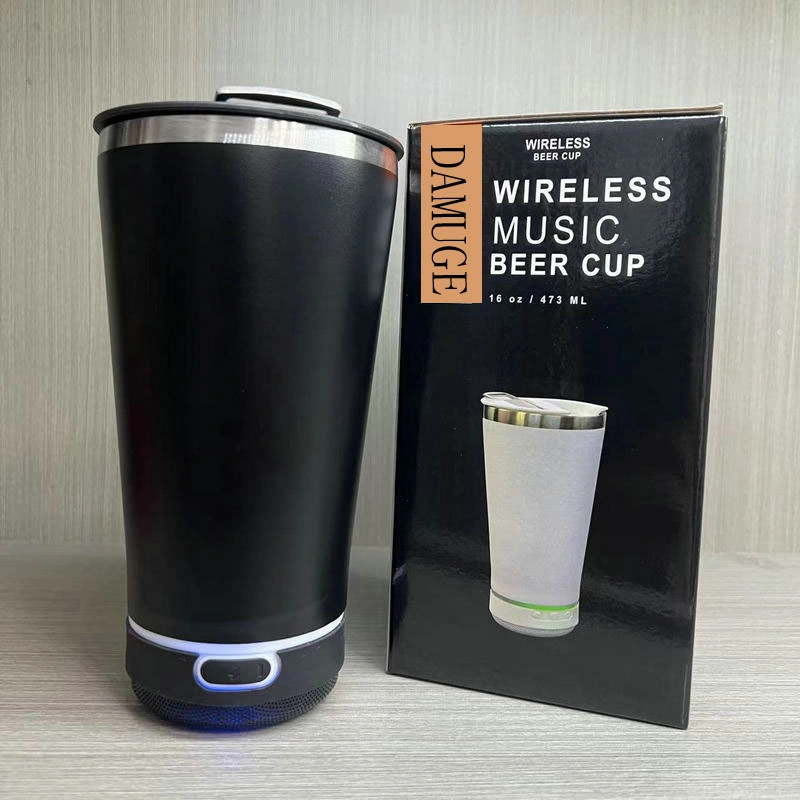 17oz Thermal Bluetooth Tumbler Beer Smart Water Bottle Wireless Music Speaker Tumbler Cup