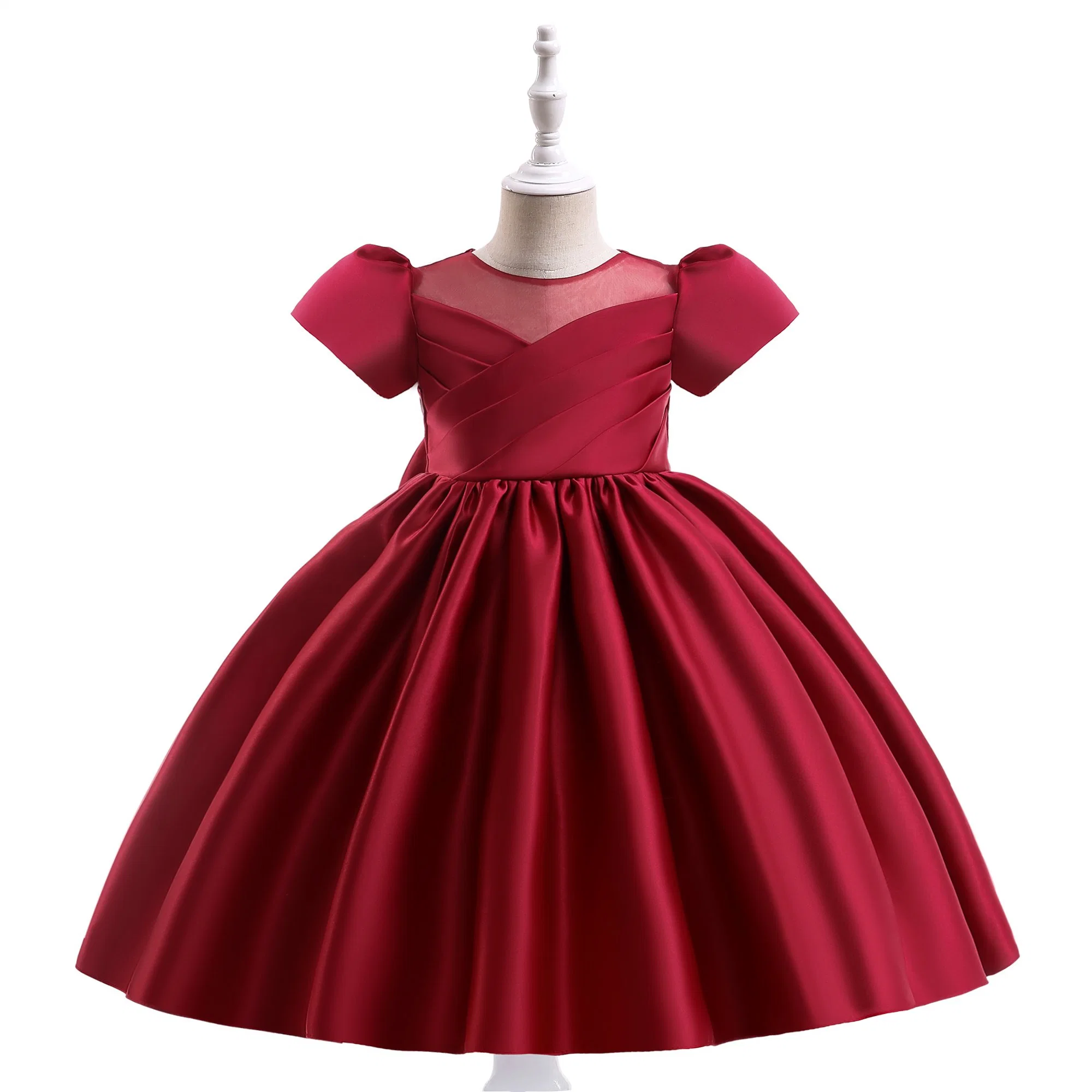 New Baby Wear Girls Party Garment Children Apparel Ball Gown Princess Frock Flower Lace Sweet Kids Dress