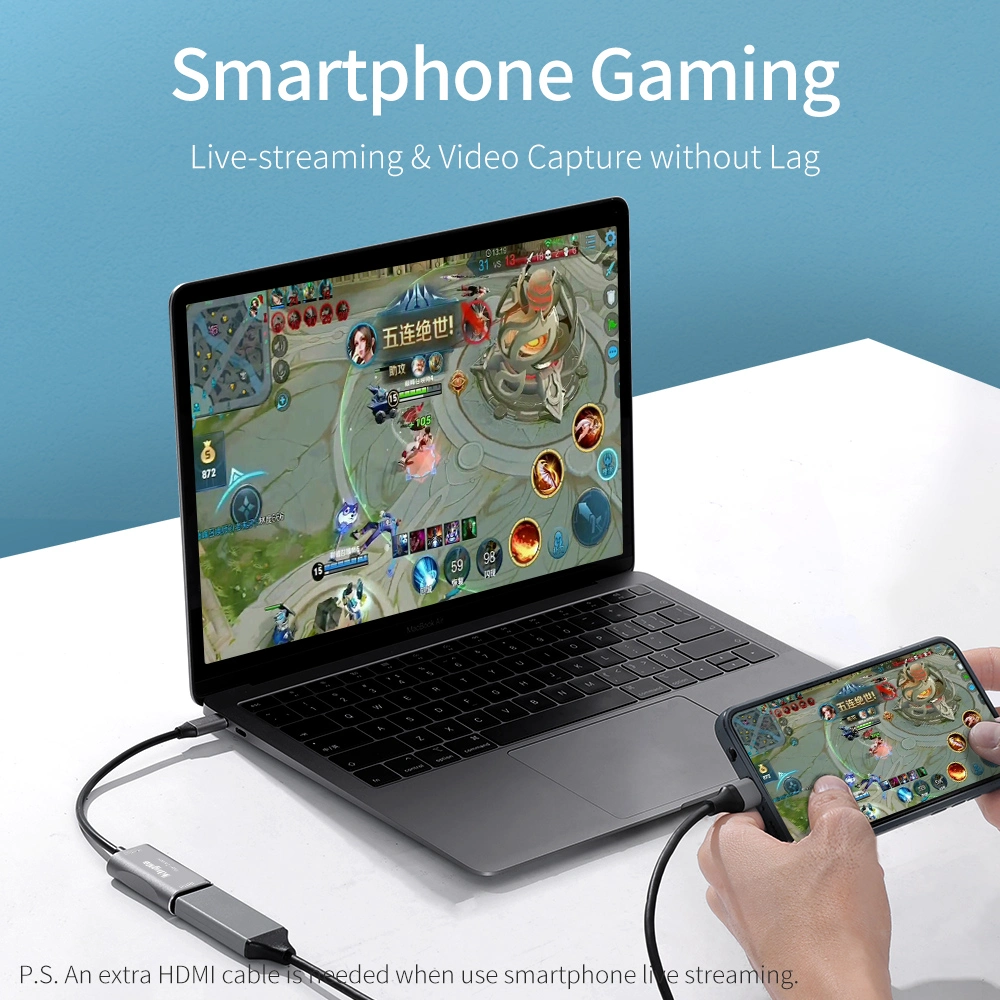 تسجيل Kingma HD Mi على تسجيل فيديو من النوع C USB-C بث مباشر عبر بطاقات 4K Video Game ومؤتمر فيديو