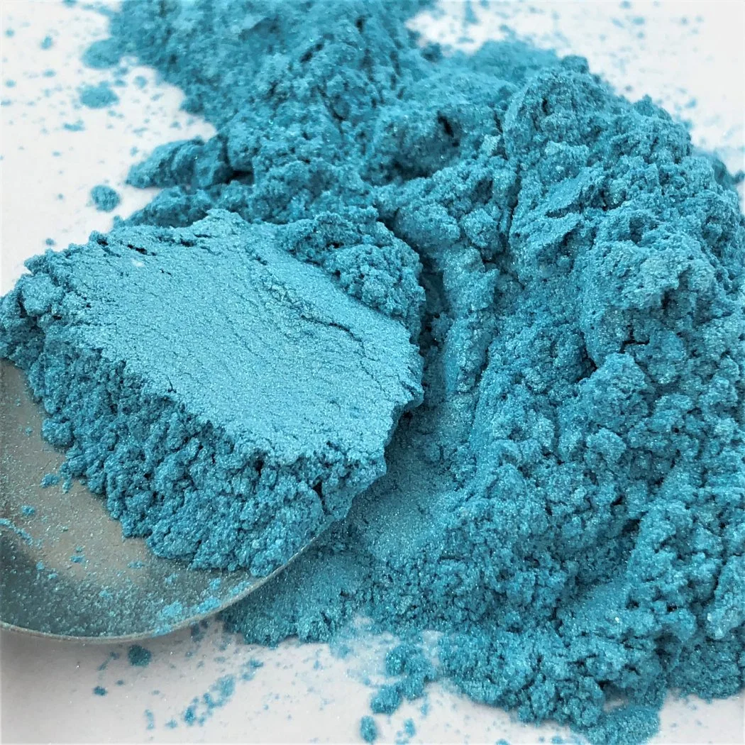 El turquesa, Tiffany Ajuste Azul brillo en polvo de mica de plástico azul P400 de pigmentos de tinta de revestimiento perlado