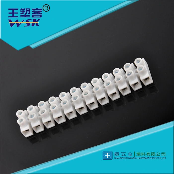 12 Wires Pin Plastic White Nylon PA66 Terminal Block Connector Wsk-Tb012