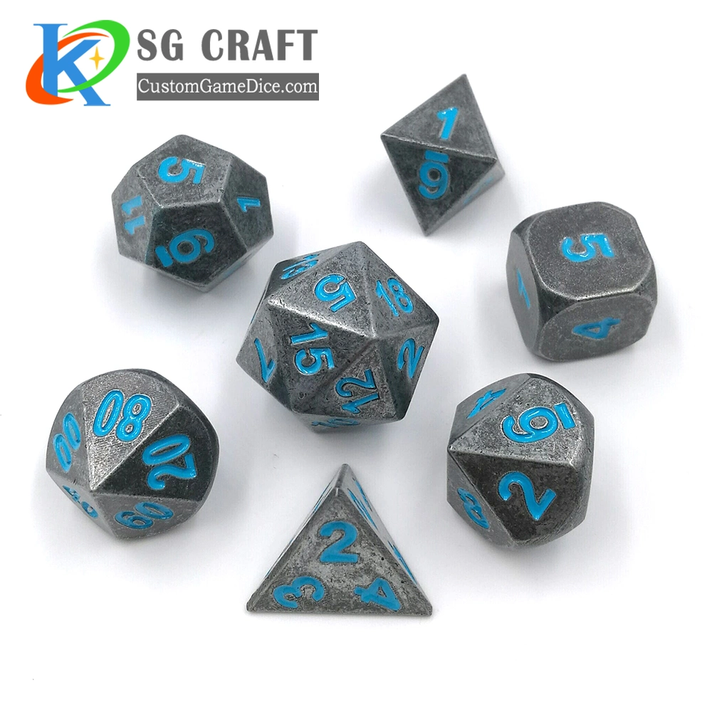 Good Quality Rainbow Dnd Dice Sets of Metal Polyhedral Game Dice Custom Resin Dice Set Plastic Dice with Dots Dice Bag Custom