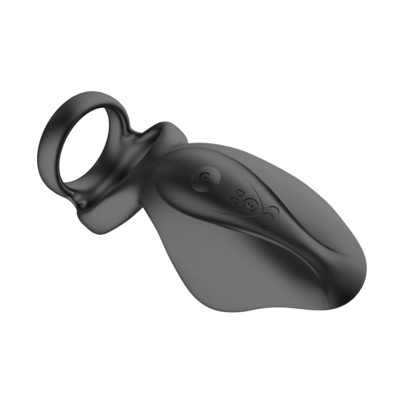 Free Sample Customize Sex Products Silicone Vibrating Double Cock Ring Sleeve Cock Penis Vibrator Ring for Men