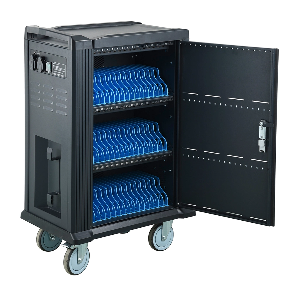 48 Bay Tablet Charging Cart Cabinet with Plastic Handle