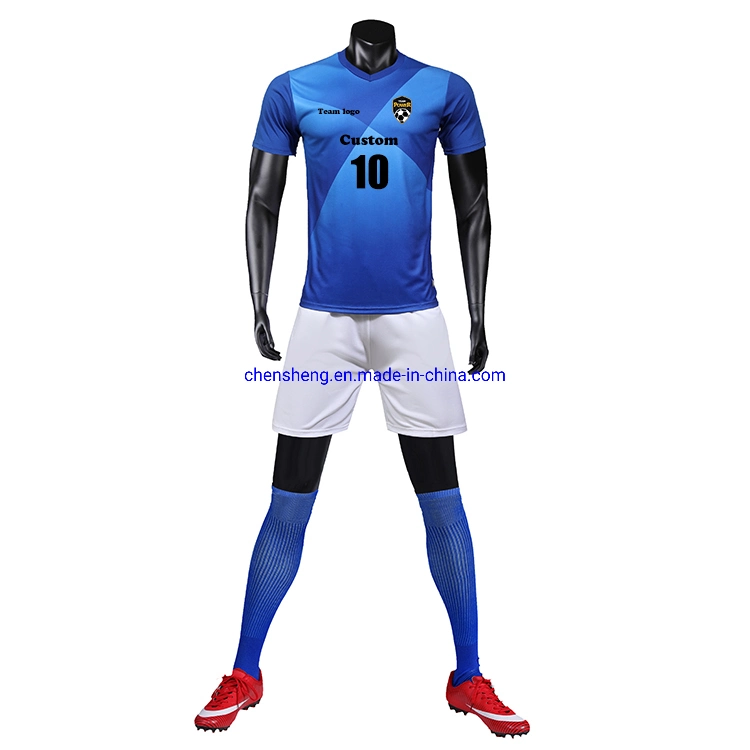 Accept Customized Blue Soccer Wear Uniform Rugby Football Wear for Men