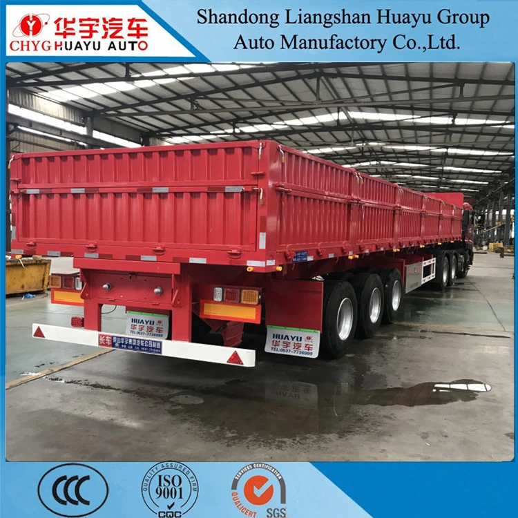 3 Axles 50 Tons Side Dump Tipper Trailer Step Deck Trailer Dump Semi Trailer Dumper Flatbed Semi Trailer with Headboard