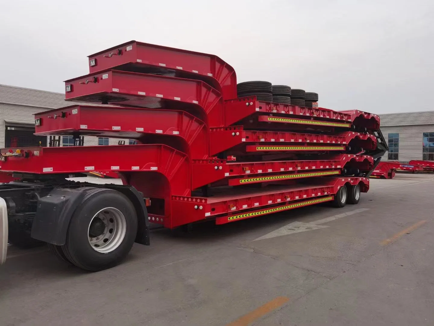 Cheap Price 3axle Tractor Hydraulic Cylinder Side or Rear End Tipping Dump Truck Semi Trailer for Sale