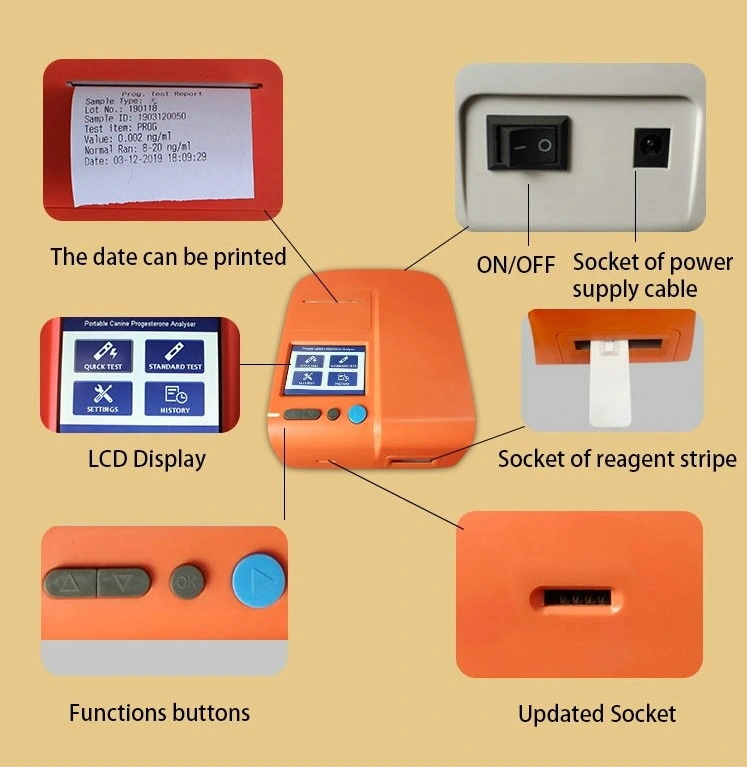 Tierpregnancy Test Machine Portable Vet Progesteron Test Analyzer Cannie Progesteron-Test