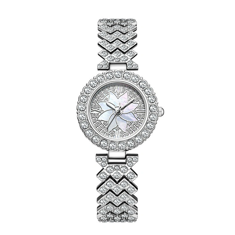 Relógio de conjunto Full Diamond Quartz pulseira Watch Jóias para mulher