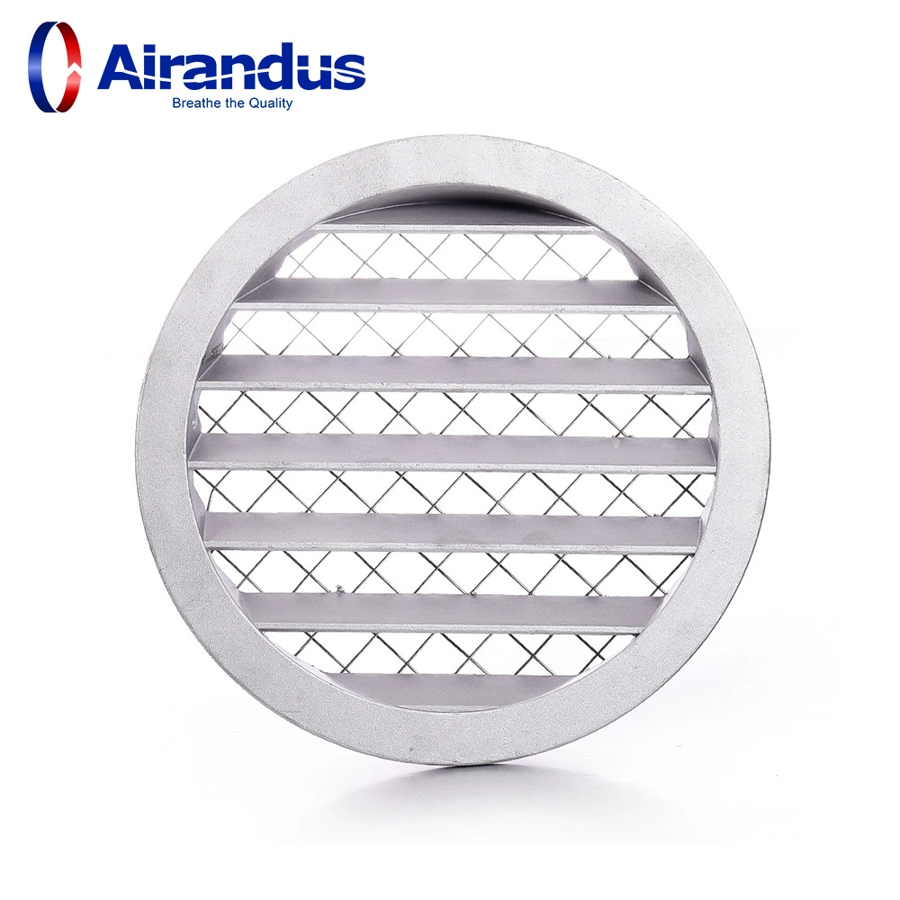 Prix usine aluminium extérieur rond moulé volet d'aération pour Grilles d'air de conduit HVAC grilles de plafond avec maillage en acier