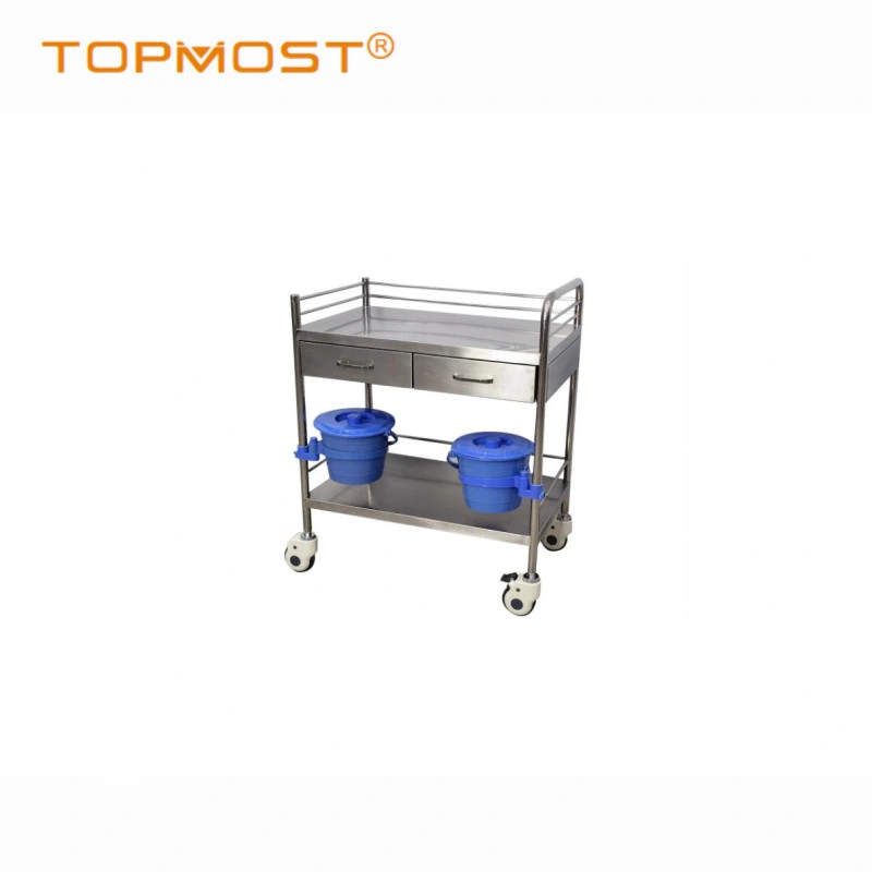 Acero inoxidable ajustable Medical Mayo operación Bandeja Trolley para Hospital