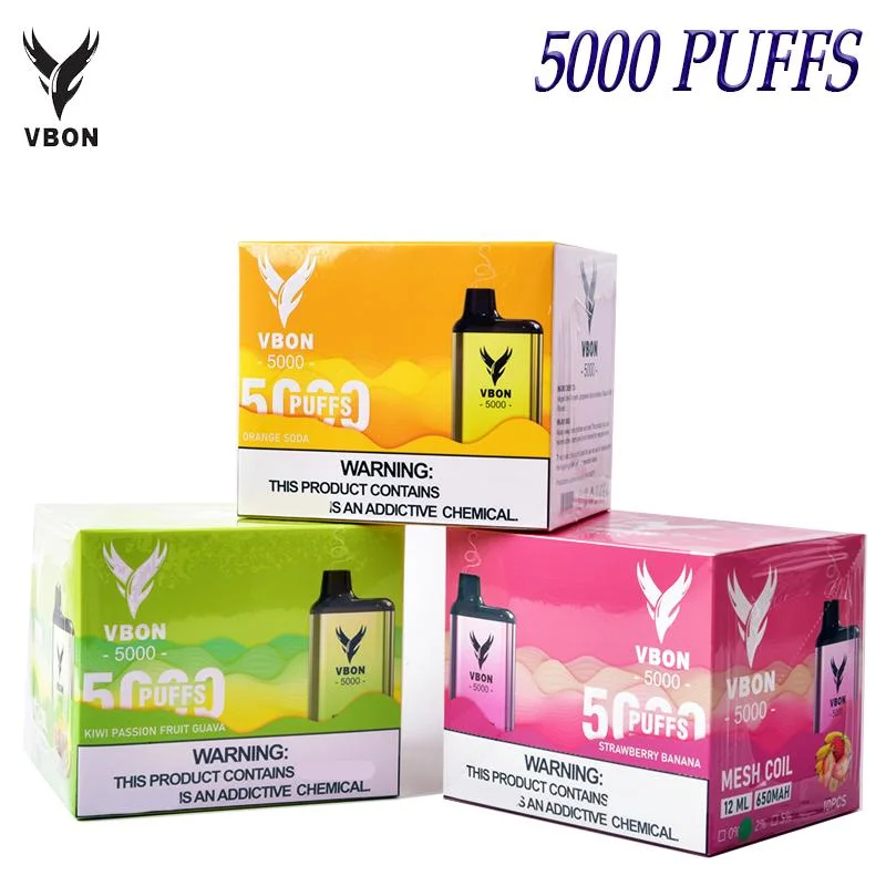 Vbon Bar Vapes 12ml Juice 5000 Puffs Rechargeable 5K Puff