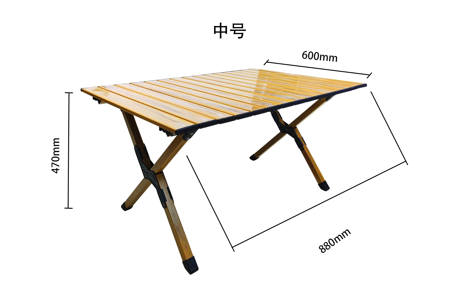 Folding Vertical Adjustable Beech Portable Mobile Picnic Wooden Egg Roll Table