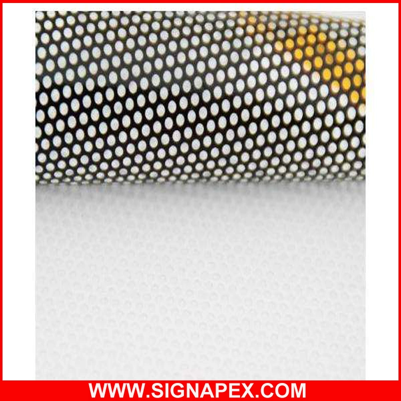 Glossy Surface Micro Perforated Vinyl Window Film Covering One Way Vision for Wide Format Printing Solvent Printer