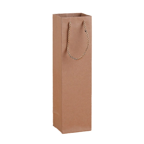 Custom High-End Red Wine Bottle Shopping Carrier Gift Paper Bag