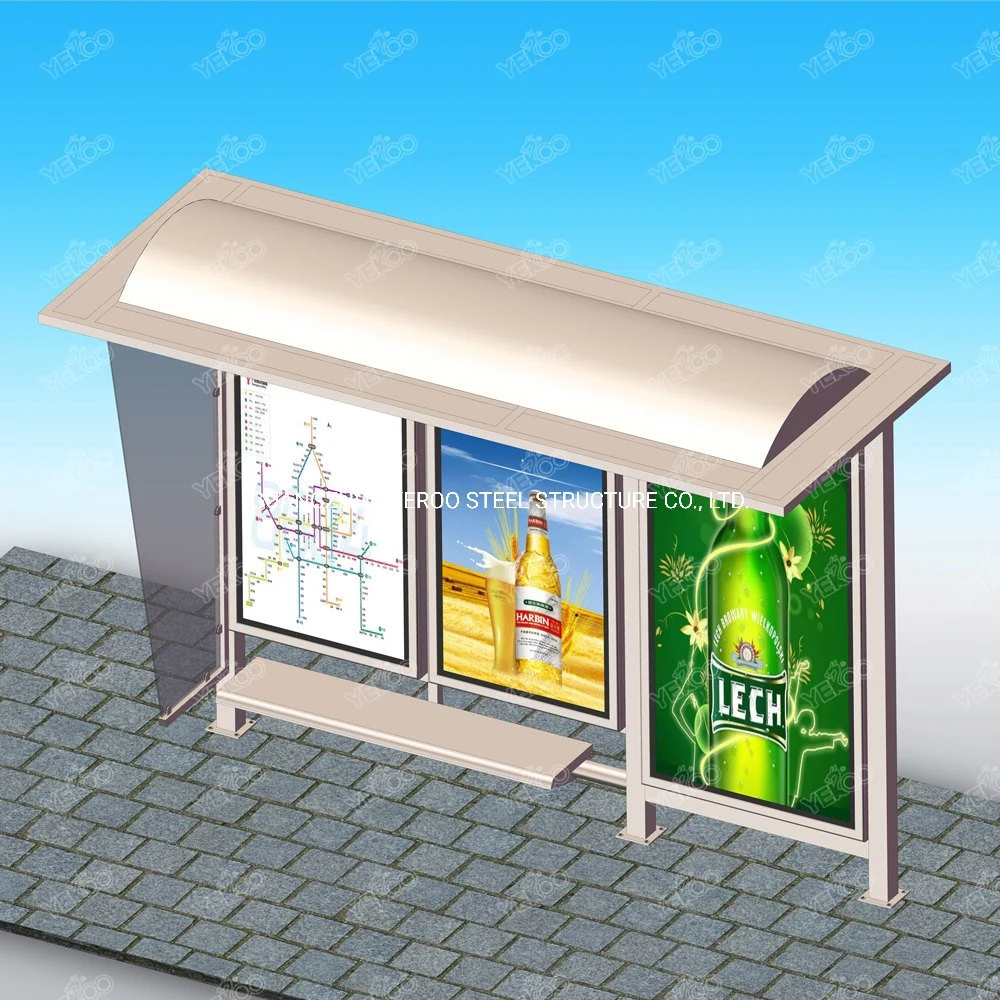 Outdoor Furniture Advertising Bus Shelter with Light Box