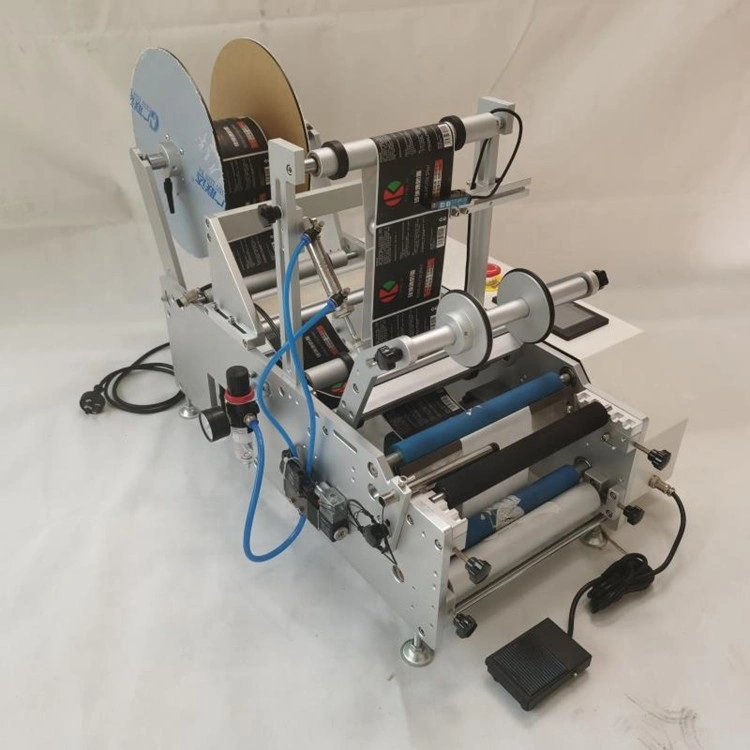 Machine d'impression d'étiquetage de flacons semi-automatique à étiquetage manuel Prix des flacons ronds