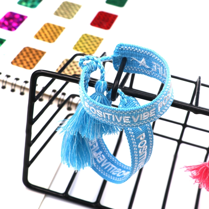 Fashion Woven Charm Embroidery Blue Terylene Weave Bracelets Business Gifts