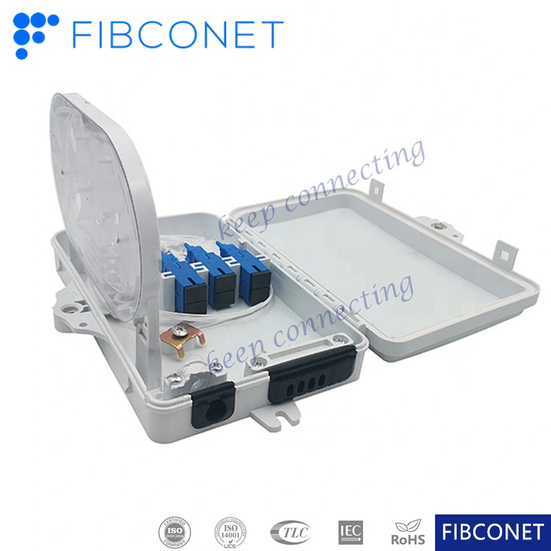 FTTH IP65 Waterproof 2 Cores 1*2 PLC Splitter Fiber Optic Plastic Distribution Box