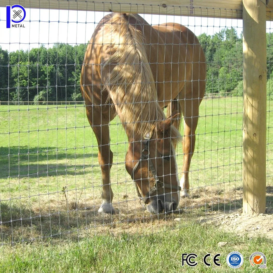 Pengxian Fabricant de clôtures en treillis métallique Clôture de ferme Plastique Espacement des fils de 4 pouces Taille de la clôture de champ à nœud charnière.