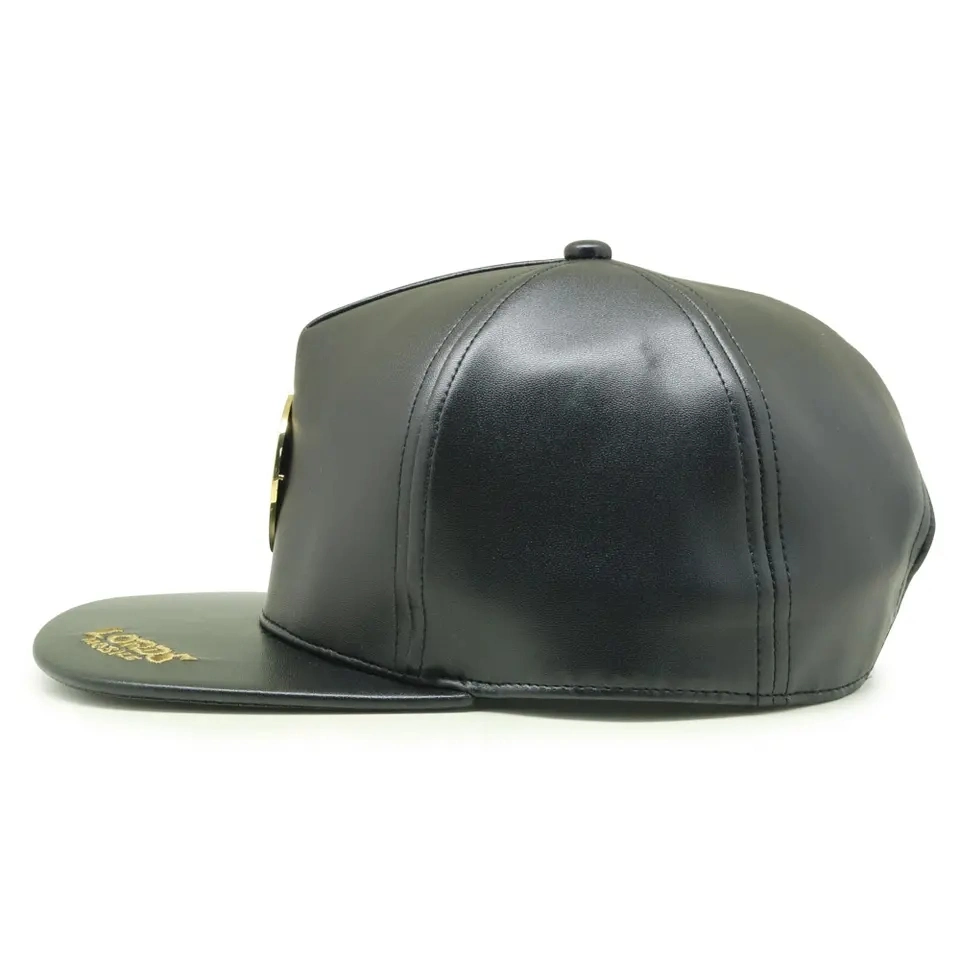 2023 New Design Wholesale/Supplier Custom Performance 5 Panel Baseball Cap Hat Fashion Sports PU Leather Snapback Caps with Embroidery Metal Rubber Patch