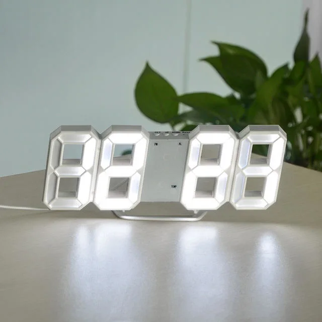 إضاءة ليلية لـ Pokoint Living Room Table Wall Clock Digital Timer ساعة المنبّه