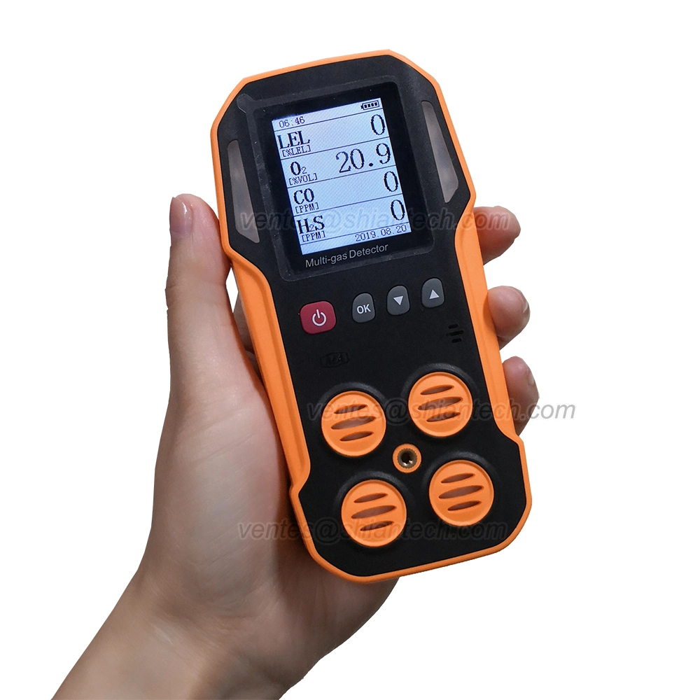 CD4-PE 4 Gas Monitor Portable, Easy-to-Use Multi Gas Detector (LEL, CO, H2S, O2)