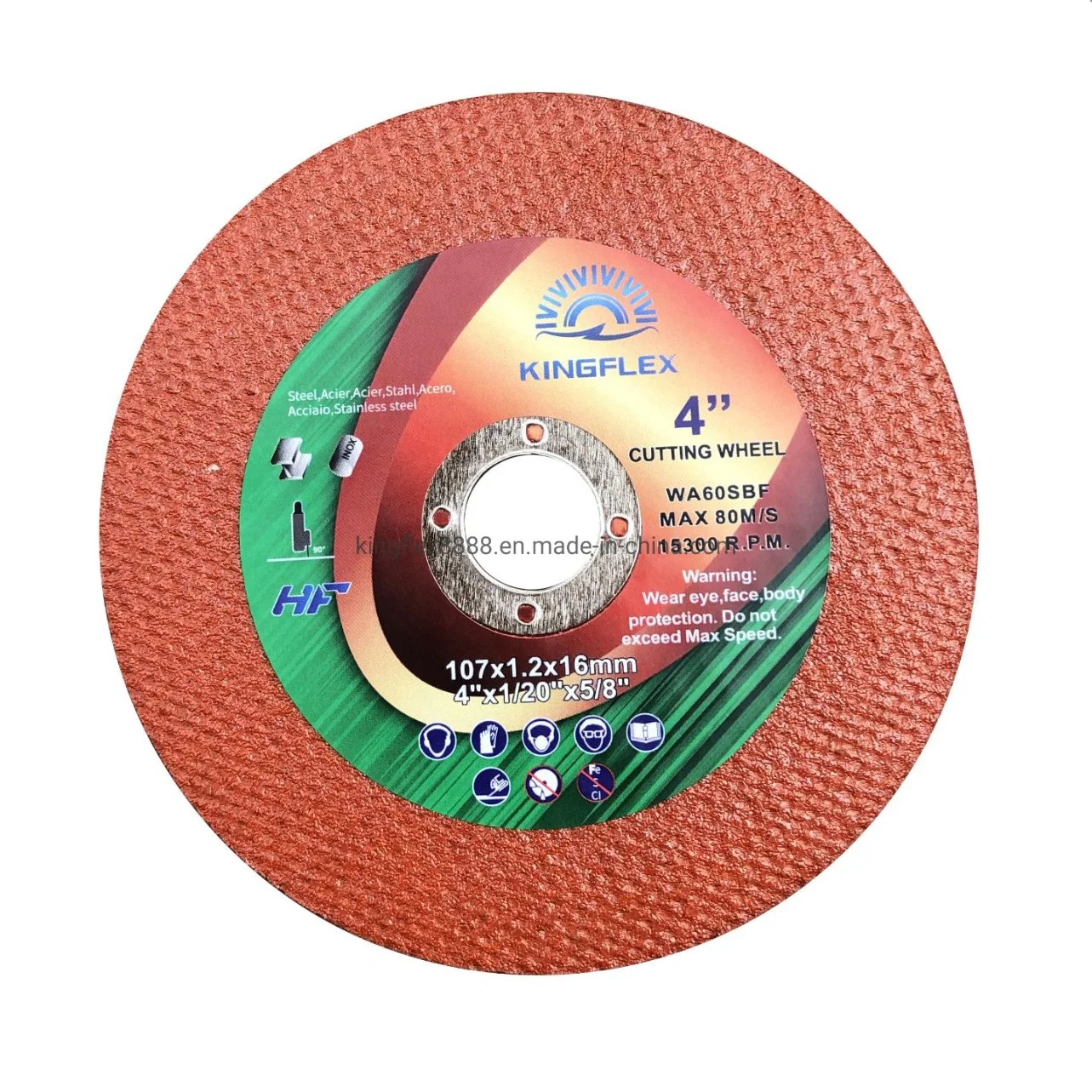 Abrasive Wheel, 107X1X16mm, 1net Red, for General Steel, Metal and Stainless Steel