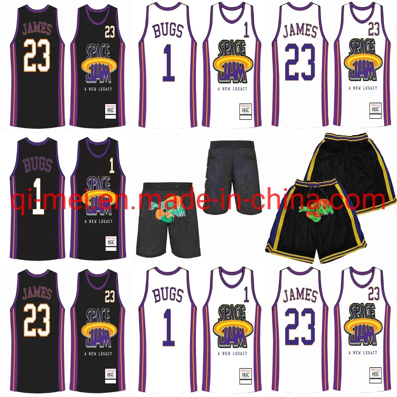 Cheap 1 23 Le-Bron James Space Jam New Legacy Star Spangle Black White N-Ba Basketball Jerseys