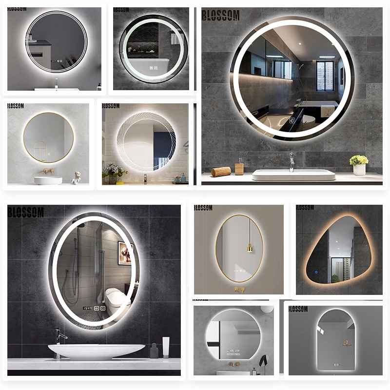 مرآة حائط حمام ذكية مع أثاث غرفة المرآة بإضاءة LED