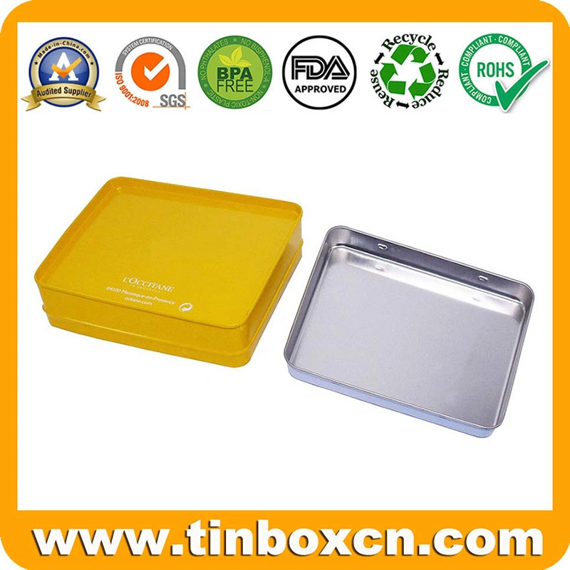 Stylish Rectangle Gift Box Tin Case Christmas Metal Tin for Promotional Festival Storage Container