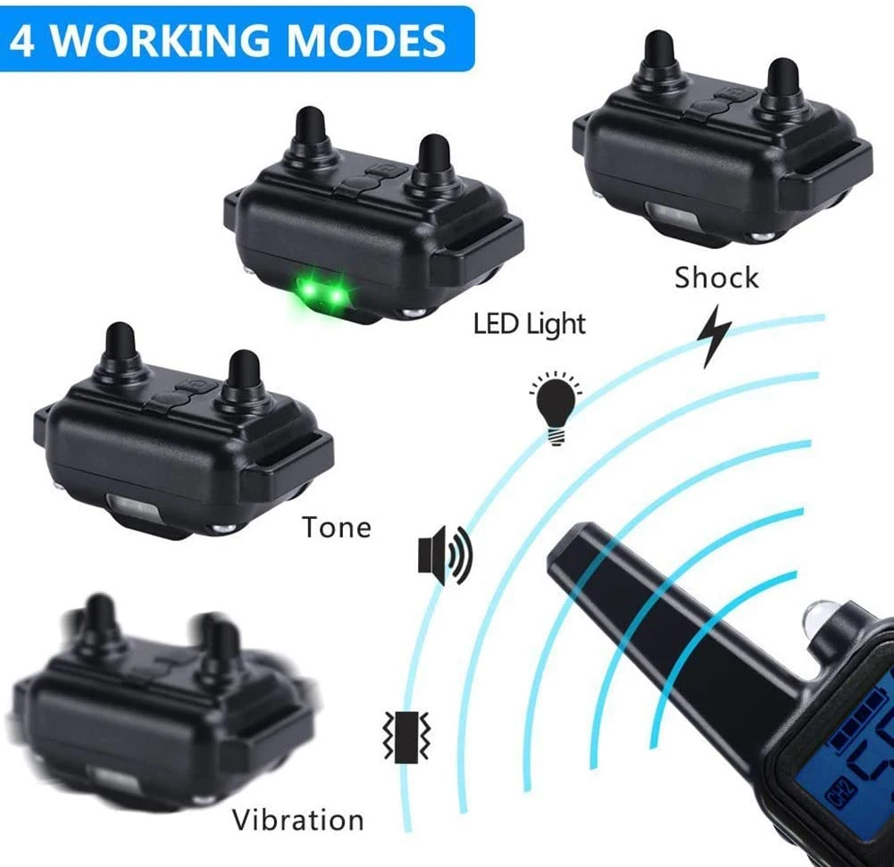 Elektrisches Hunde Training Halsband Haustier Fernbedienung wasserdicht wiederaufladbar mit LCD-Display für Vibrationssound in allen Größen