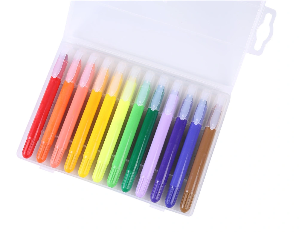 12 Classic Color Non-Toxic Wax Crayon with PP Box