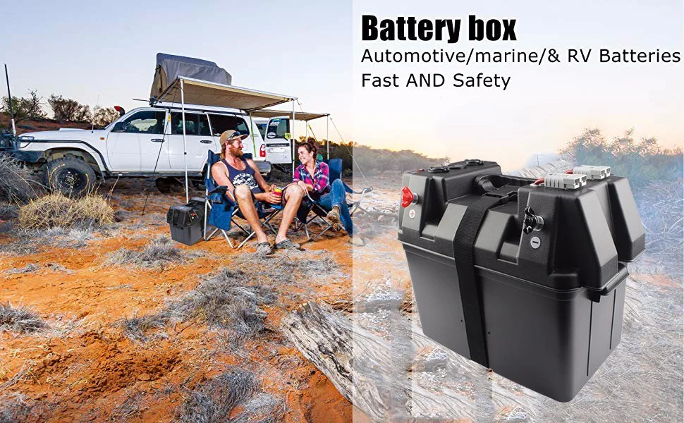 Outdoor Plastic Waterproof 12V Battery Box Camping Adventure Battery Box