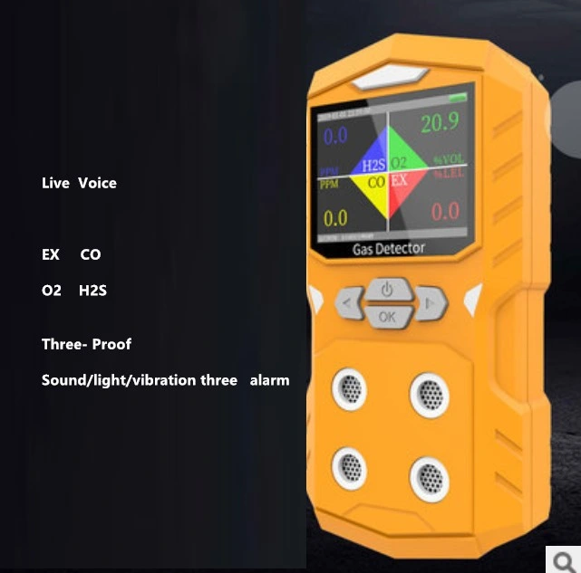 Промышленности газ сигнализации Ex O2 H2s Co 4-В" для обнаружения утечек
