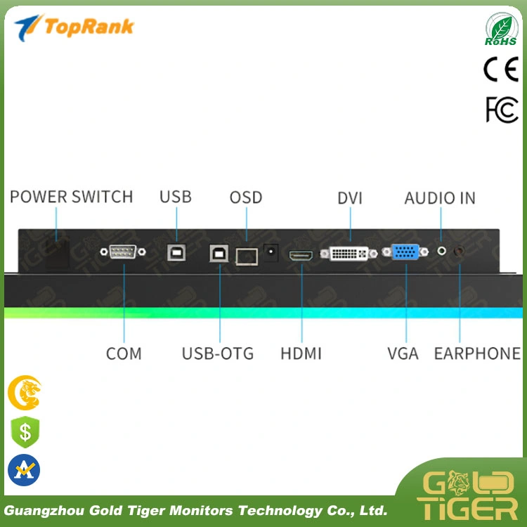 Venta caliente de 27 pulgadas capacitiva Pcap Monitor de pantalla táctil de 10 puntos de la pared de montaje en bastidor metálico embebido Display LCD