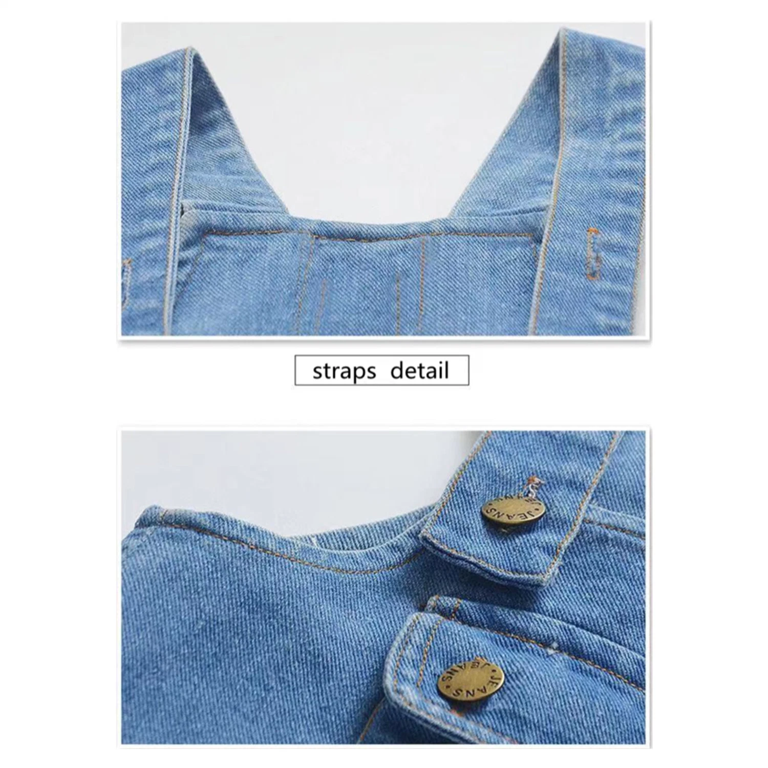 Fashion Toddler Denim Bib Pants, Children's Clothing, Kid's Wear