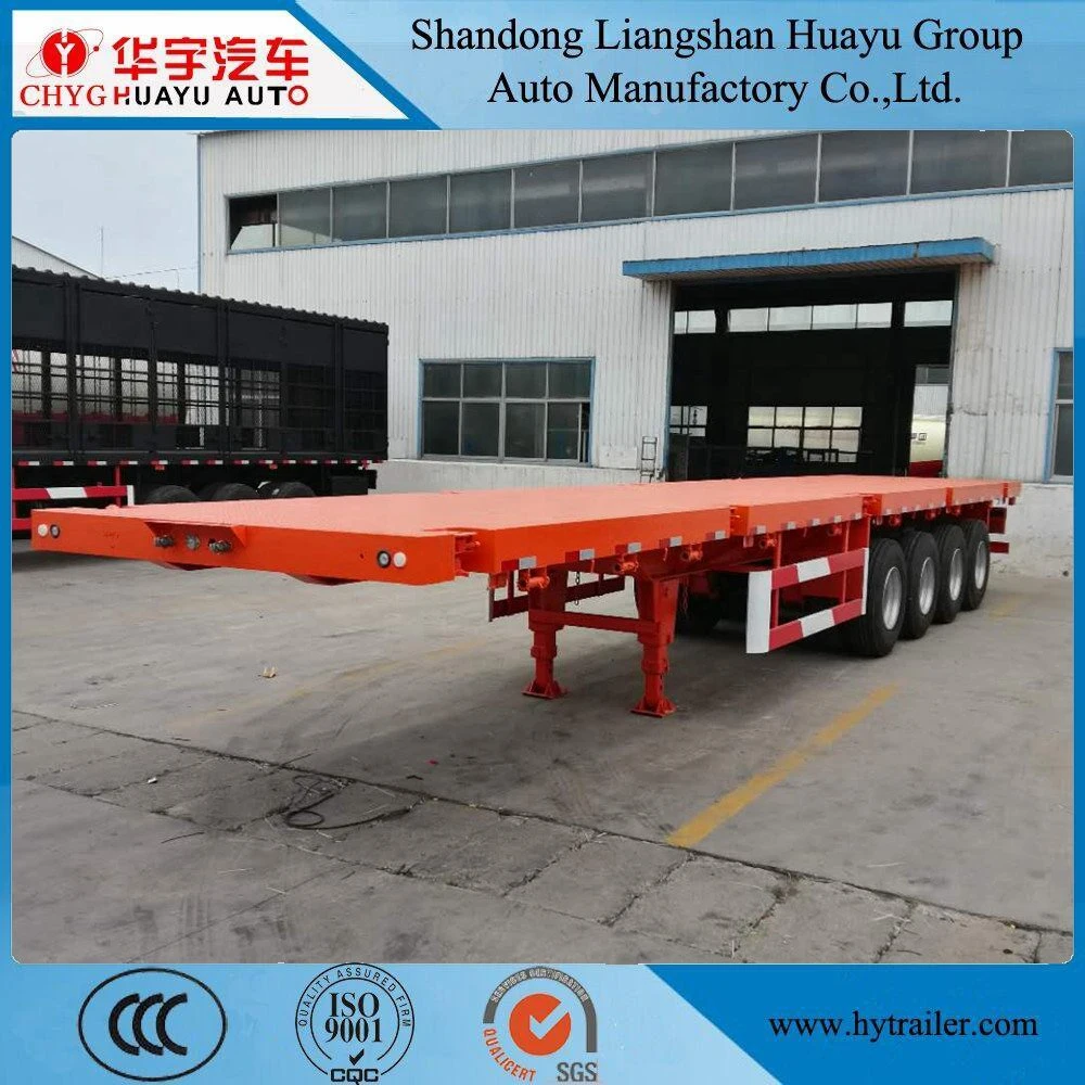 Huayu Truck Use 3axle Container/Cargo Transport Flatbed Truck Trailer