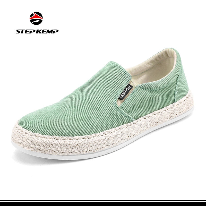 Summer Canvas Cloth Straw Shoe Male Youth Breathable Recreational Footwear Ex-22c4122