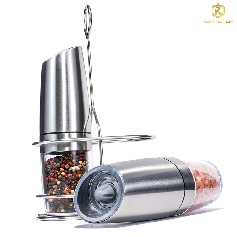 Amazon Stainless Steel Gravity Induction Salt Pepper Mill Set of 2