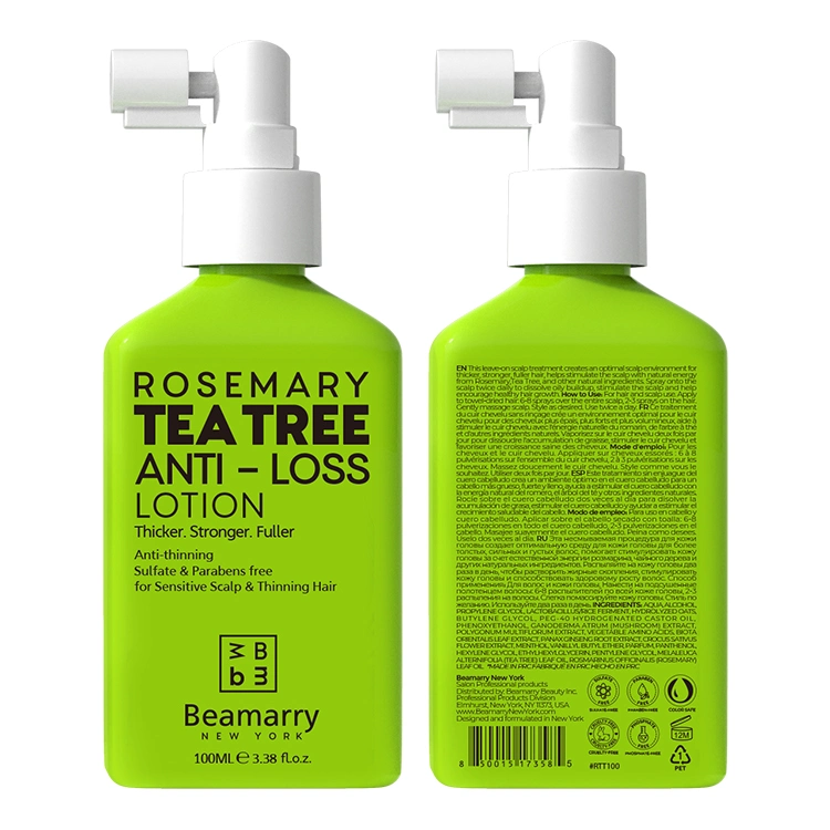 Beamarry célèbre marque personnalisée à base de plantes naturelles de la marque propre Rosemary Tea Tree Anti-Loss Lotion pour les produits de la croissance des cheveux