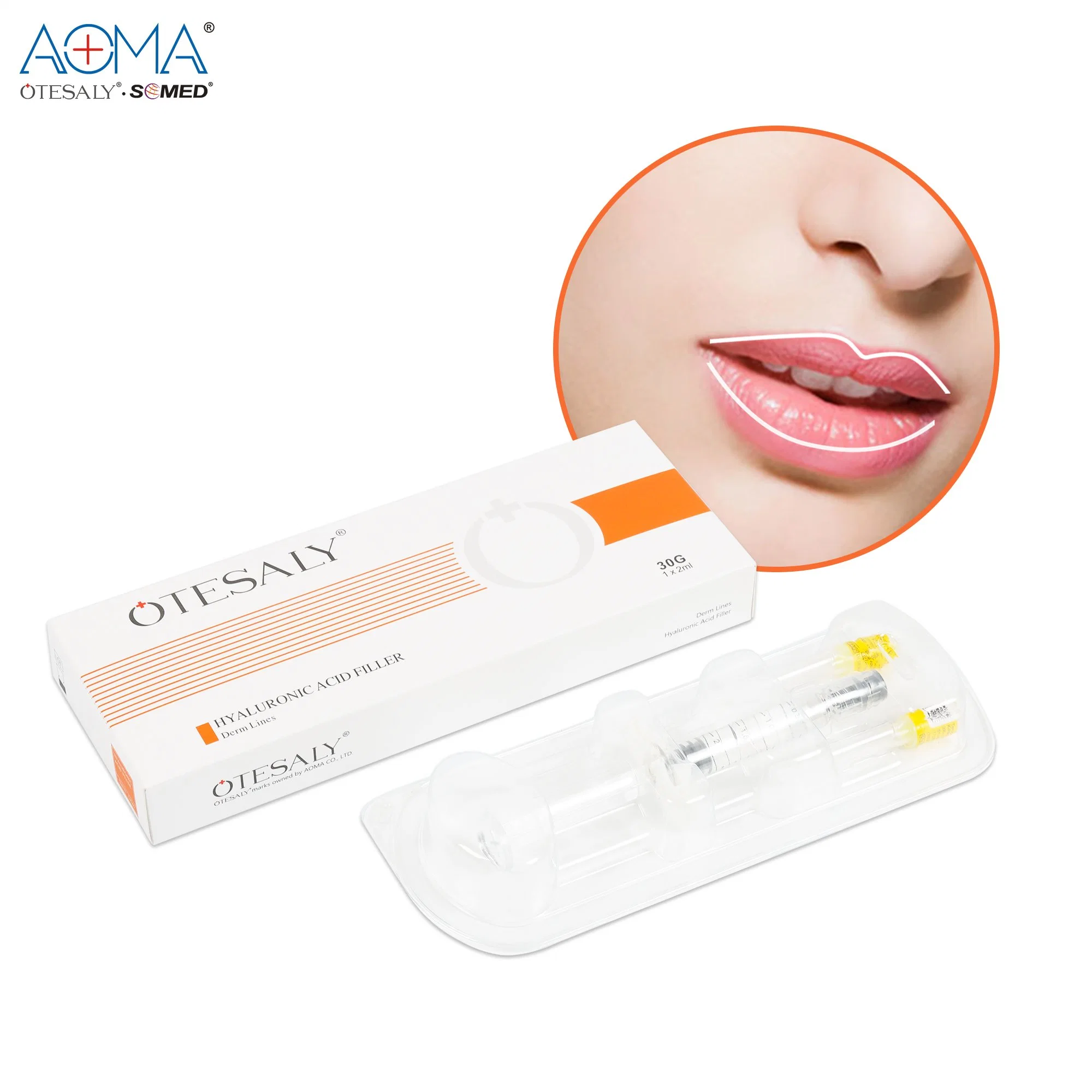 Otesaly 2ml Derm Lines Wrinkles Injectable Cross Linked Hyaluronic Acid Sodium Hyaluronate Gel Face Contour Dermal Filler