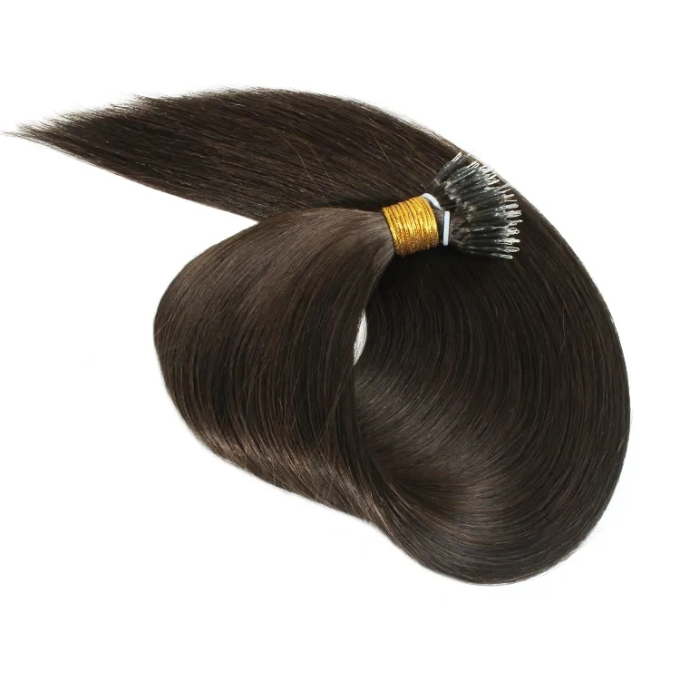 2023 Popular Cabello Virgen cruda Ruso Doble tirado Nano anillo Extensión para el cabello