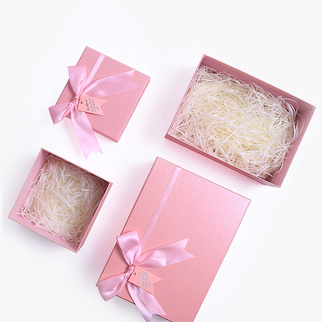 Customized Pink Black Rigid Cardboard Gift Box Packaging Manufacturer