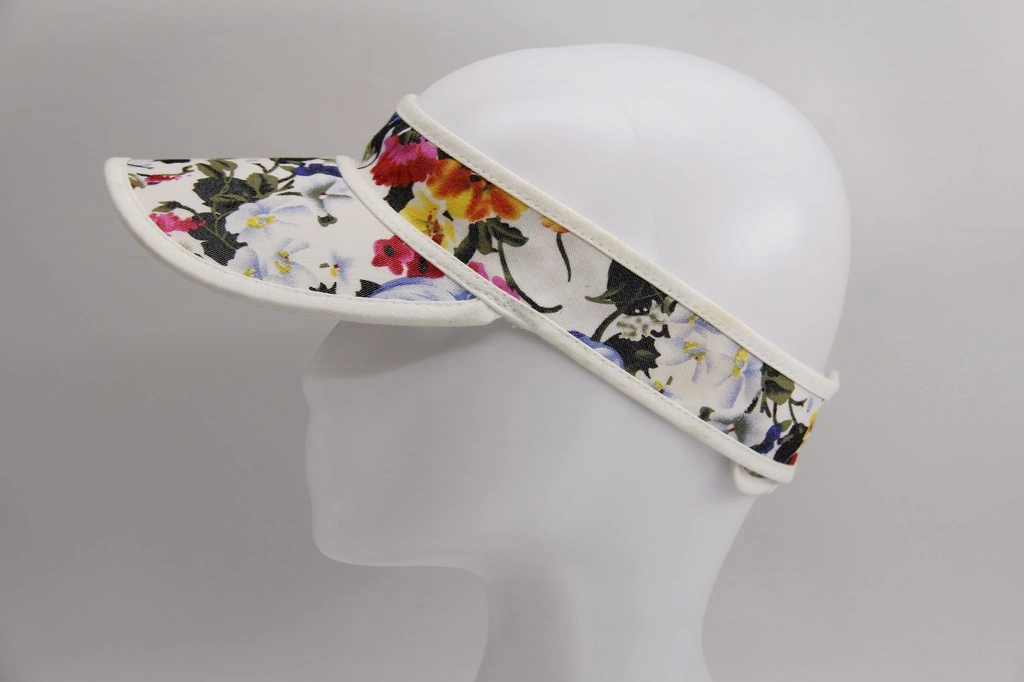 Full Flower Print Adult Visor Summer Hat Sunshade Print Cap