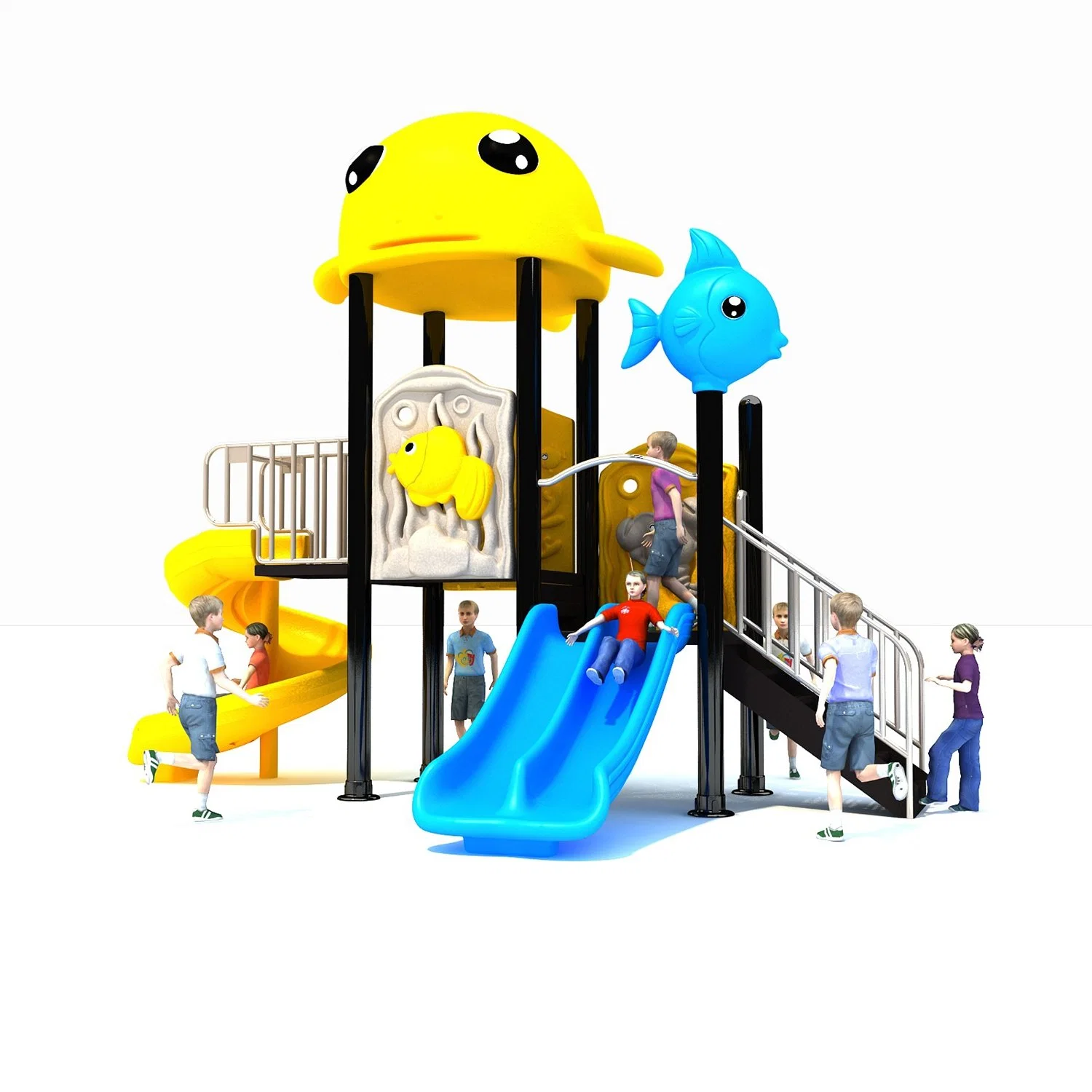 Outdoor Playground Equipment Community Park Large Children's Slide